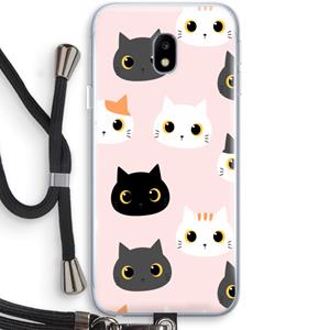 CaseCompany Katten: Samsung Galaxy J3 (2017) Transparant Hoesje met koord