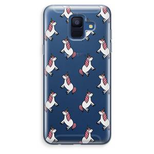 CaseCompany Eenhoorns overal: Samsung Galaxy A6 (2018) Transparant Hoesje