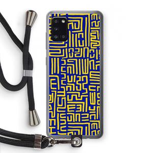 CaseCompany Majorelle Blue Print: Samsung Galaxy A31 Transparant Hoesje met koord