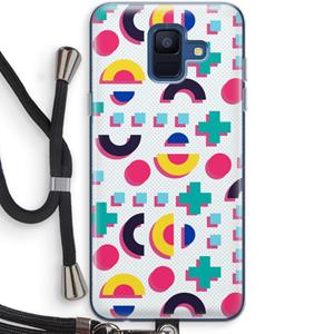 CaseCompany 8-bit N°2: Samsung Galaxy A6 (2018) Transparant Hoesje met koord