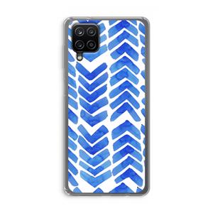 CaseCompany Blauwe pijlen: Samsung Galaxy A12 Transparant Hoesje