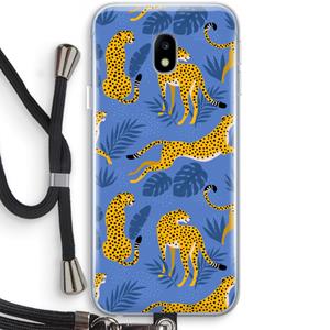 CaseCompany Luipaard: Samsung Galaxy J3 (2017) Transparant Hoesje met koord