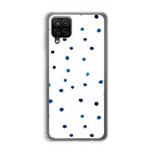 CaseCompany Blauwe stippen: Samsung Galaxy A12 Transparant Hoesje