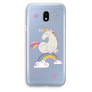 CaseCompany Regenboog eenhoorn: Samsung Galaxy J3 (2017) Transparant Hoesje