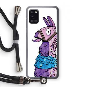 CaseCompany Lama: Samsung Galaxy A31 Transparant Hoesje met koord