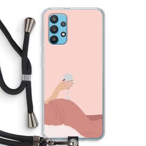 CaseCompany Wine: Samsung Galaxy A32 4G Transparant Hoesje met koord