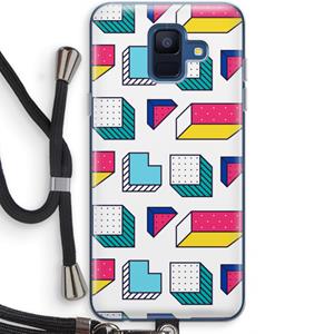 CaseCompany 8-bit N°7: Samsung Galaxy A6 (2018) Transparant Hoesje met koord