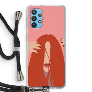 CaseCompany Woke up like this: Samsung Galaxy A32 4G Transparant Hoesje met koord