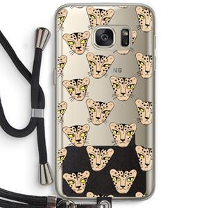 CaseCompany Tijger: Samsung Galaxy S7 Transparant Hoesje met koord