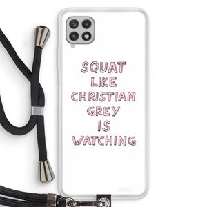CaseCompany Christian Grey: Samsung Galaxy A22 4G Transparant Hoesje met koord