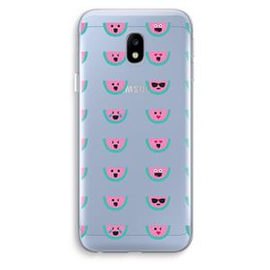 CaseCompany Smiley watermeloenprint: Samsung Galaxy J3 (2017) Transparant Hoesje