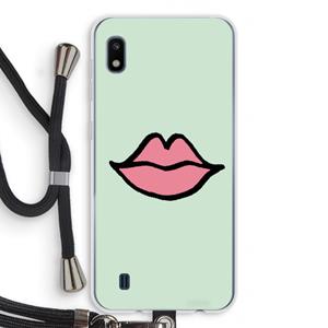 CaseCompany Kusje: Samsung Galaxy A10 Transparant Hoesje met koord
