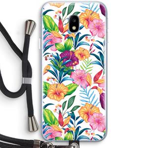 CaseCompany Tropisch 2: Samsung Galaxy J3 (2017) Transparant Hoesje met koord