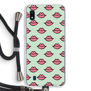 CaseCompany Lipjes: Samsung Galaxy A10 Transparant Hoesje met koord