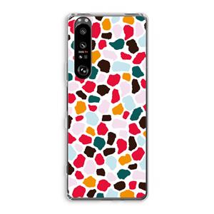 CaseCompany Colored Giraffe: Sony Xperia 1 III Transparant Hoesje