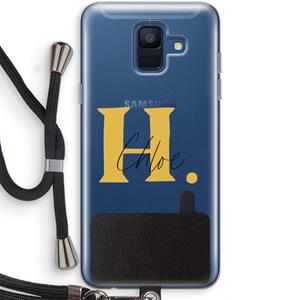 CaseCompany Amber Script: Samsung Galaxy A6 (2018) Transparant Hoesje met koord