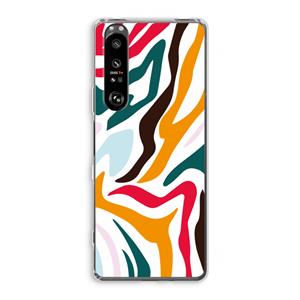 CaseCompany Colored Zebra: Sony Xperia 1 III Transparant Hoesje