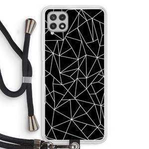 CaseCompany Geometrische lijnen wit: Samsung Galaxy A22 4G Transparant Hoesje met koord
