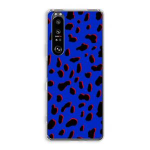 CaseCompany Blue Leopard: Sony Xperia 1 III Transparant Hoesje