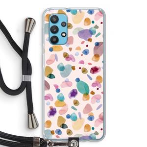 CaseCompany Terrazzo Memphis Pink: Samsung Galaxy A32 4G Transparant Hoesje met koord