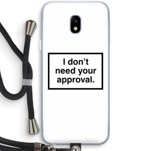 CaseCompany Don't need approval: Samsung Galaxy J3 (2017) Transparant Hoesje met koord