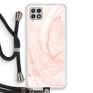 CaseCompany Peach bath: Samsung Galaxy A22 4G Transparant Hoesje met koord