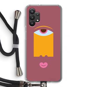 CaseCompany Mono V: Samsung Galaxy A32 5G Transparant Hoesje met koord