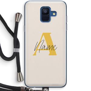 CaseCompany Amber Script: Samsung Galaxy A6 (2018) Transparant Hoesje met koord