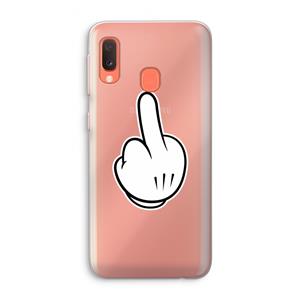 CaseCompany Middle finger white: Samsung Galaxy A20e Transparant Hoesje