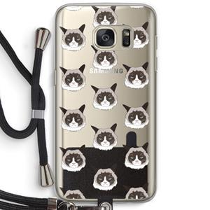 CaseCompany It's a Purrr Case: Samsung Galaxy S7 Transparant Hoesje met koord