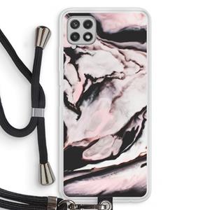 CaseCompany Roze stroom: Samsung Galaxy A22 4G Transparant Hoesje met koord