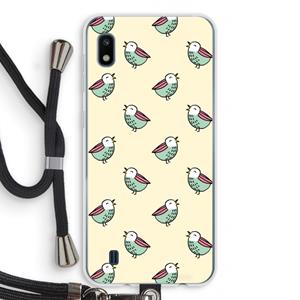 CaseCompany Vogeltjes: Samsung Galaxy A10 Transparant Hoesje met koord