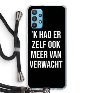 CaseCompany Meer verwacht - Zwart: Samsung Galaxy A32 4G Transparant Hoesje met koord