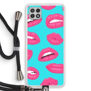CaseCompany Bite my lip: Samsung Galaxy A22 4G Transparant Hoesje met koord