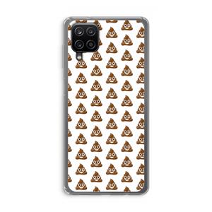 CaseCompany Poop emoji: Samsung Galaxy A12 Transparant Hoesje