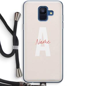 CaseCompany Strawberry Milkshake: Samsung Galaxy A6 (2018) Transparant Hoesje met koord