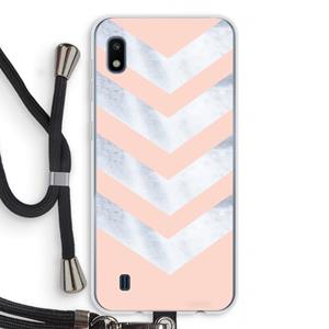 CaseCompany Marmeren pijlen: Samsung Galaxy A10 Transparant Hoesje met koord