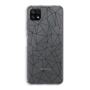 CaseCompany Geometrische lijnen zwart: Samsung Galaxy A22 5G Transparant Hoesje