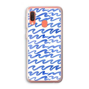 CaseCompany Blauwe golven: Samsung Galaxy A20e Transparant Hoesje