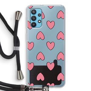 CaseCompany Ondersteboven verliefd: Samsung Galaxy A32 4G Transparant Hoesje met koord