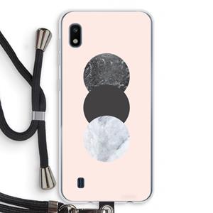 CaseCompany Marmeren cirkels: Samsung Galaxy A10 Transparant Hoesje met koord