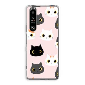CaseCompany Katten: Sony Xperia 1 III Transparant Hoesje