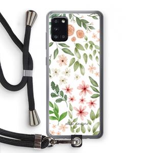 CaseCompany Botanical sweet flower heaven: Samsung Galaxy A31 Transparant Hoesje met koord