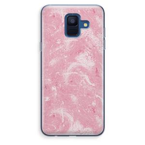 CaseCompany Abstract Painting Pink: Samsung Galaxy A6 (2018) Transparant Hoesje