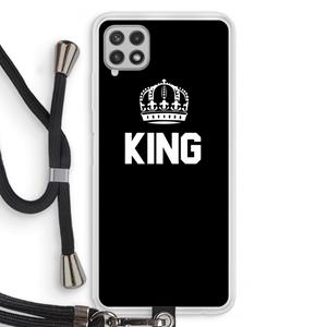 CaseCompany King zwart: Samsung Galaxy A22 4G Transparant Hoesje met koord