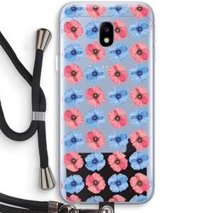 CaseCompany Klaproosjes: Samsung Galaxy J3 (2017) Transparant Hoesje met koord