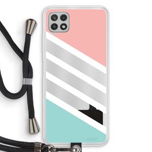 CaseCompany Strepen pastel: Samsung Galaxy A22 4G Transparant Hoesje met koord