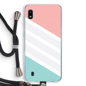 CaseCompany Strepen pastel: Samsung Galaxy A10 Transparant Hoesje met koord