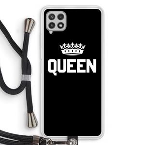 CaseCompany Queen zwart: Samsung Galaxy A22 4G Transparant Hoesje met koord