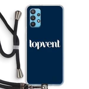 CaseCompany Topvent Navy: Samsung Galaxy A32 4G Transparant Hoesje met koord